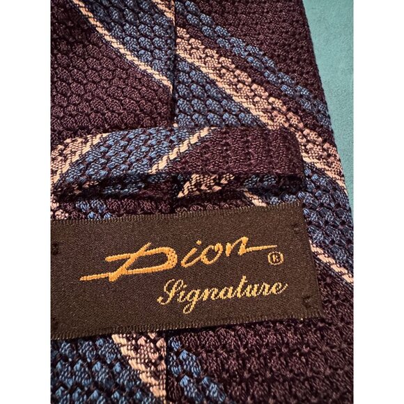 Dion Signature‎ Handcrafted Tie – Italian Pure Silk – Textured Stripe Design